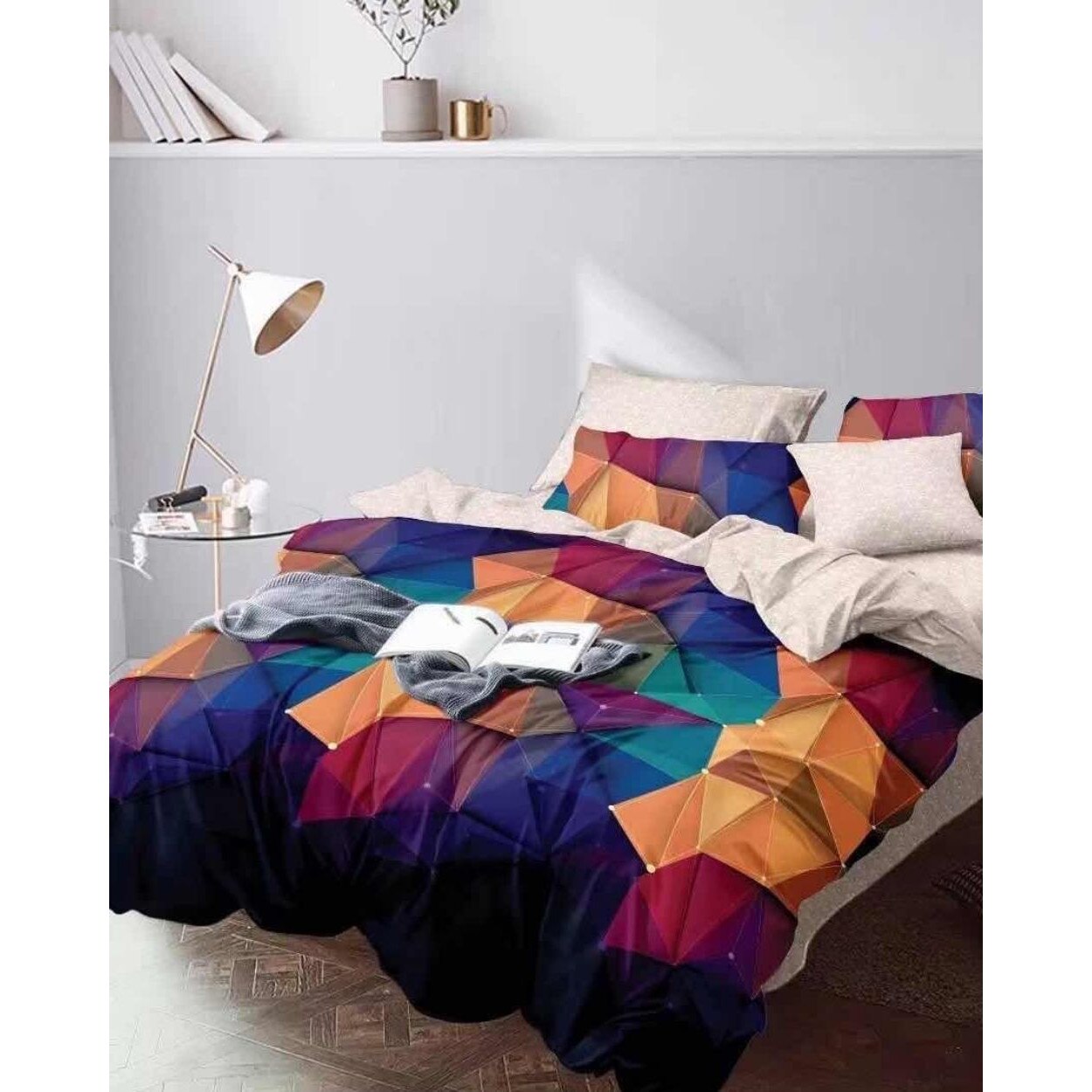 Set Lenjerie de Pat din Finet, 6 Piese, Pat 2 Persoane, Diamond Cut