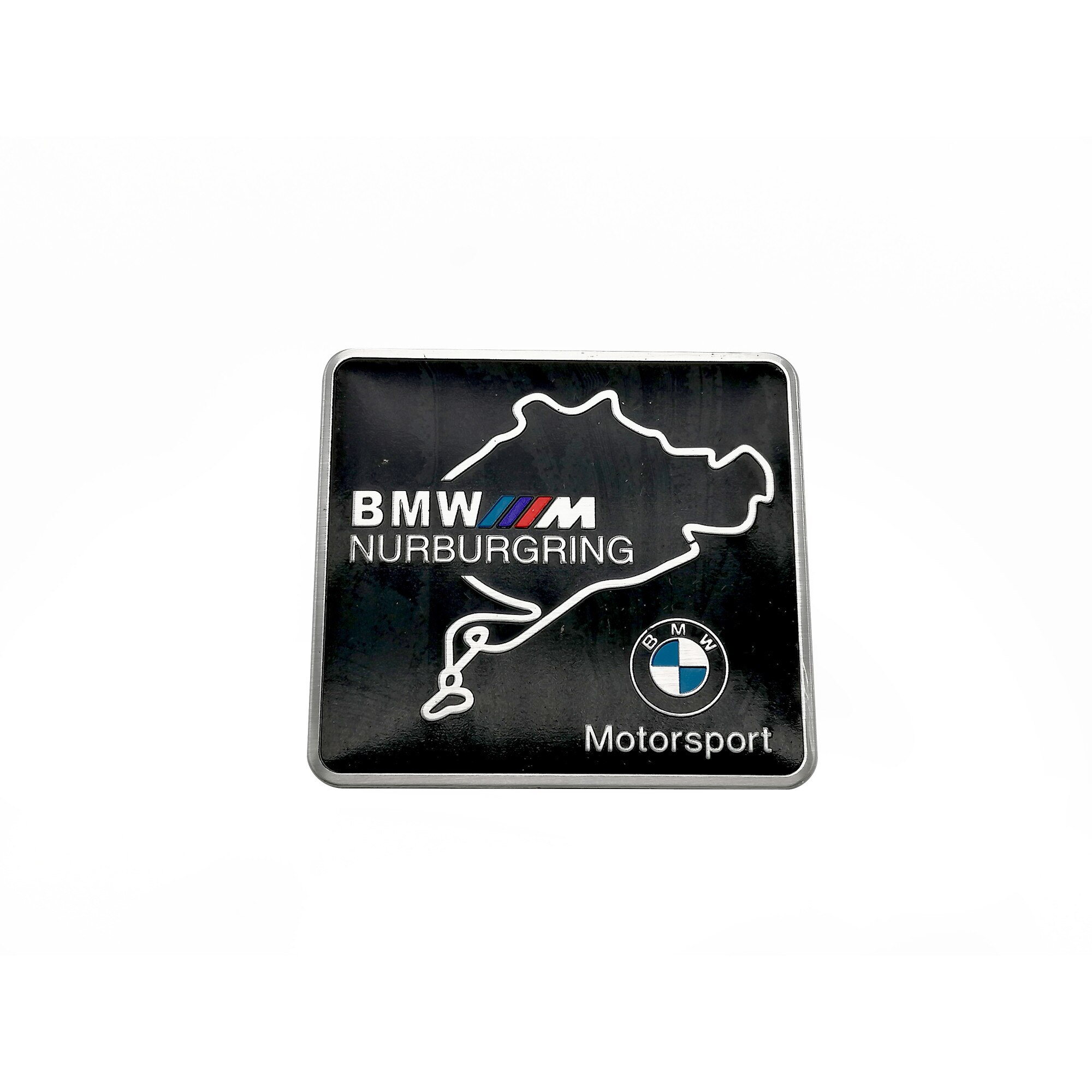 Emblema Adeziv Aluminiu Neagra BMW NURBURGRING 6cm x 4cm