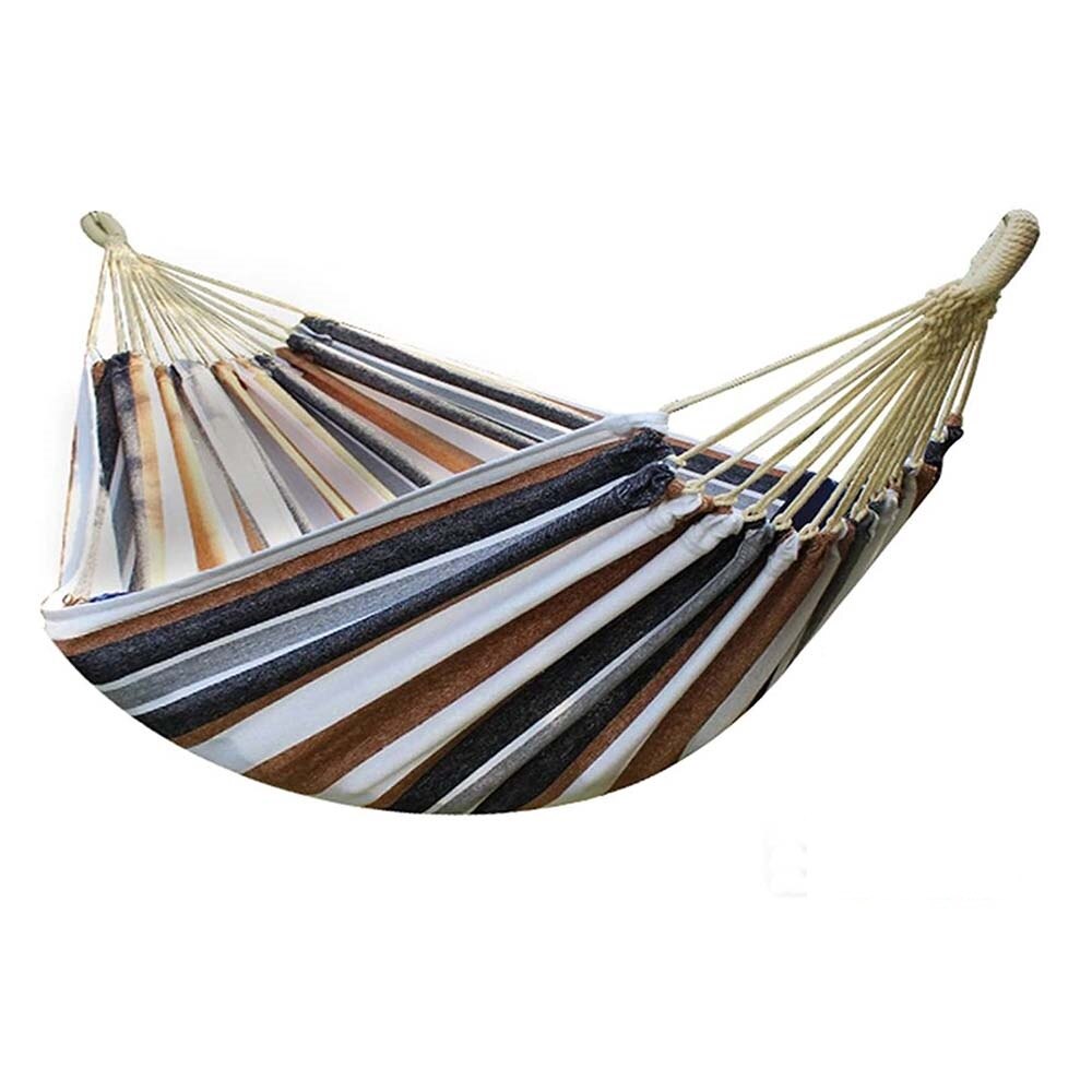 Hamac Timeless Tools pentru doua persoane, Capacitate 150 kg, Cu dungi maro