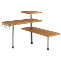 Sistem de depozitare cu rafturi pentru bucatarie, Inox, Maro, 43.5 x 18 cm
