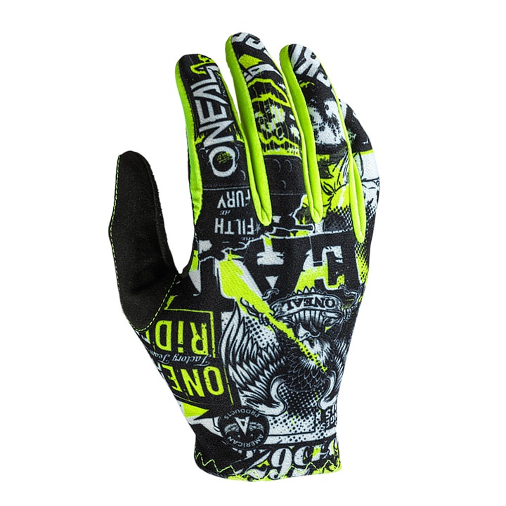 Manusi Ciclism Copii O'Neal Matrix Attack - S/3-4 - Negru-Galben Neon