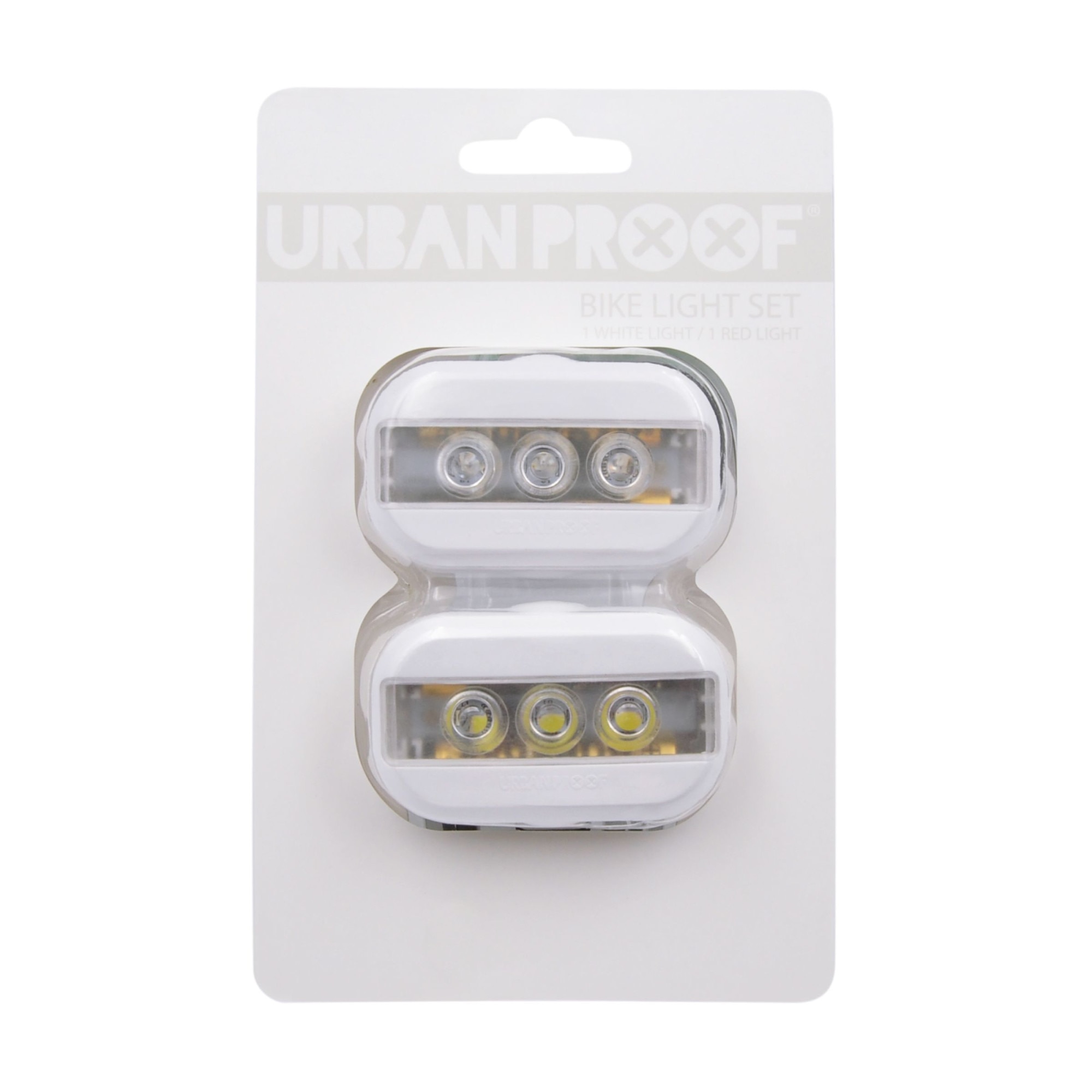 Set 2 lumini bicicleta Urban Proof Clip Alb