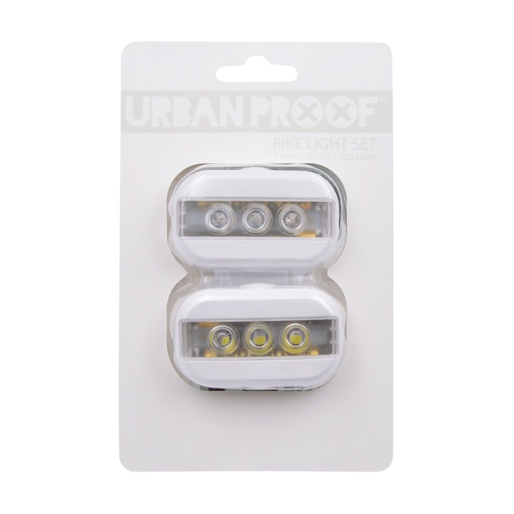 Set 2 lumini bicicleta Urban Proof Clip Alb