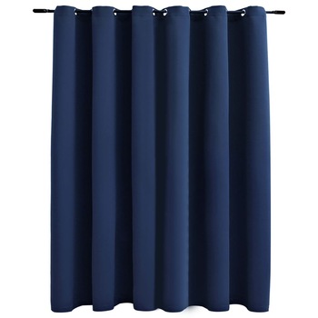 Draperie opaca cu inele metalice, vidaXL, Tesatura, 290 x 245 cm, Albastru Draperie opaca cu inele metalice, vidaXL, Tesatura, 290 x 245 cm, Albastru