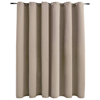 Draperie opaca cu inele metalice, vidaXL, Tesatura, 290 x 245 cm, Bej Draperie opaca cu inele metalice, vidaXL, Tesatura, 290 x 245 cm, Bej
