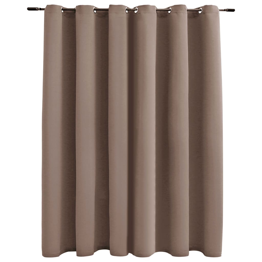 Draperie opaca cu inele metalice, vidaXL, Tesatura, 290 x 245 cm, Taupe