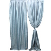 Set 2 draperii black-out model catifelat uni MASTEL 140x245cmx2 culoare turcoaz