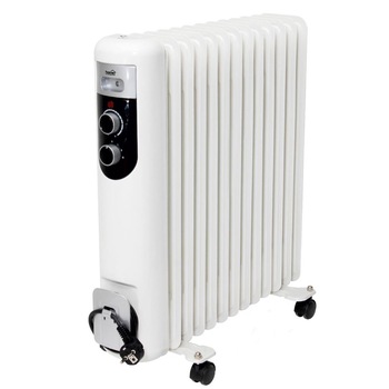Radiator cu ulei, 13 elementi, 2500 W, termostat mecanic, protectie la supraincalzire, 3 trepte de incalzire Radiator cu ulei, 13 elementi, 2500 W, termostat mecanic, protectie la supraincalzire, 3 trepte de incalzire