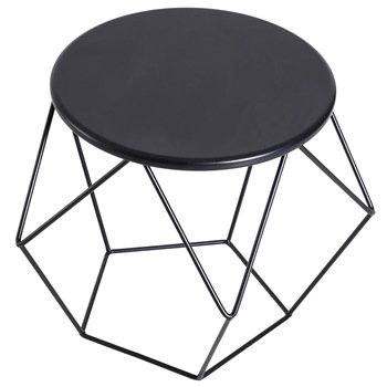 Masa de cafea Homcom, Forma rotunda, Otel, 54 x 54 x 44cm, Negru Masa de cafea Homcom, Forma rotunda, Otel, 54 x 54 x 44cm, Negru