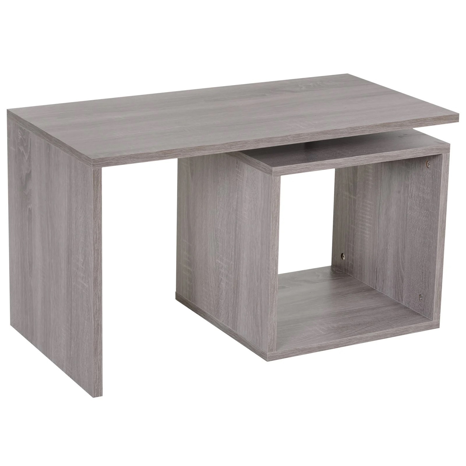 Masuta de cafea, HOMCOM, MDF/Aluminiu, 77 × 40 × 44 cm, Gri