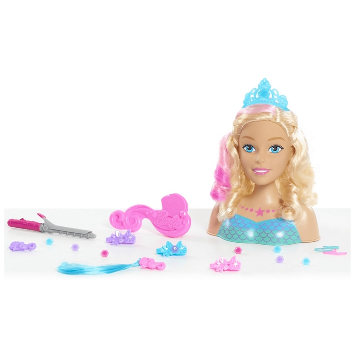 Играчка глава на кукла Barbie Dreamtopia Styling с аксесоари за коса