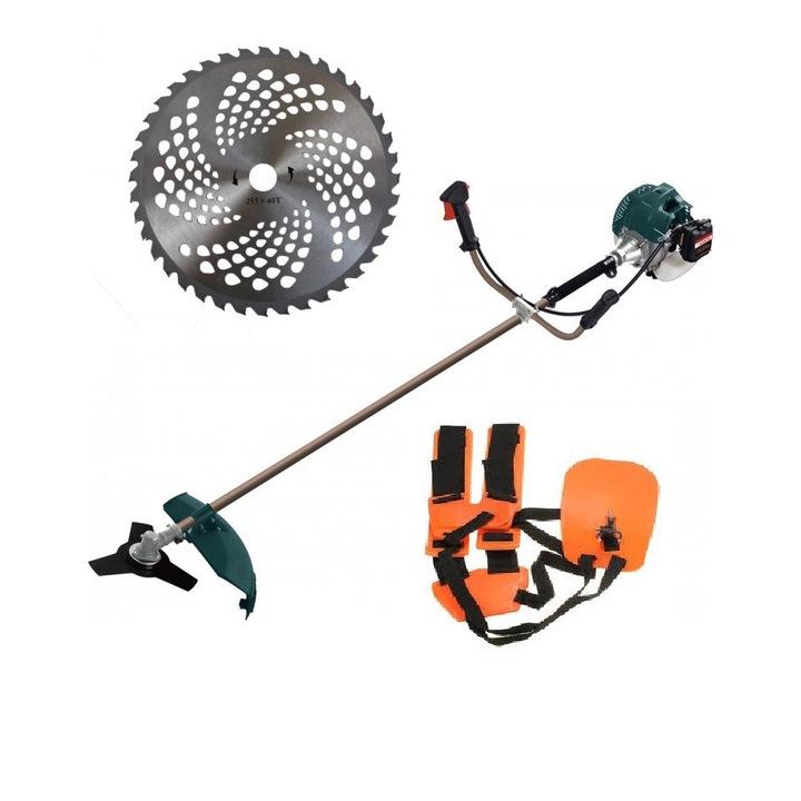 Set Motocoasa pe benzina Campion 5.5 CP + ham profesional si disc vidia