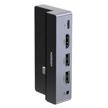 Hub Multiport 5 in 1 pentru Tablete, Ugreen 70688 CM317, USB Type-C la HDMI 4K @60Hz, USB 3.0, USB-C PD 100W, Jack Audio 3.5 mm, Space Grey Hub Multiport 5 in 1 pentru Tablete, Ugreen 70688 CM317, USB Type-C la HDMI 4K @60Hz, USB 3.0, USB-C PD 100W, Jack Audio 3.5 mm, Space Grey