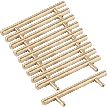 Set 10 manere metalice pentru dulap / sertar STOEX, Din aliaj de aluminiu, 200 x 30 mm, Auriu Set 10 manere metalice pentru dulap / sertar STOEX, Din aliaj de aluminiu, 200 x 30 mm, Auriu