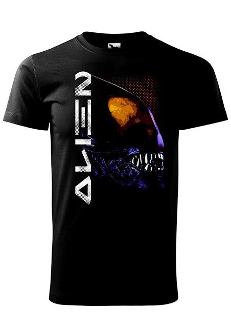Tricou cu maneca scurta,K-off,negru,Alien