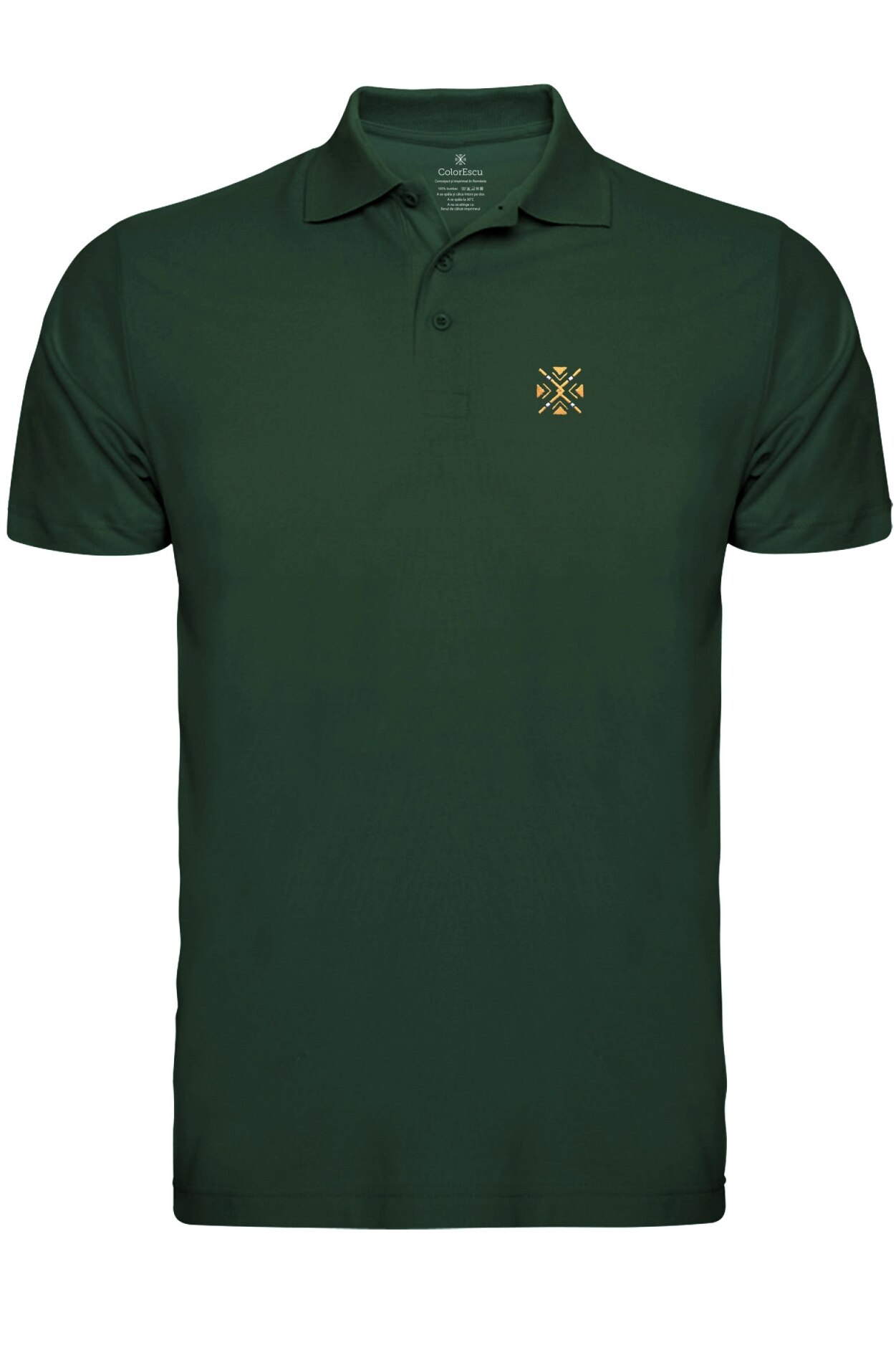 Tricou ColorEscu polo brodat, verde