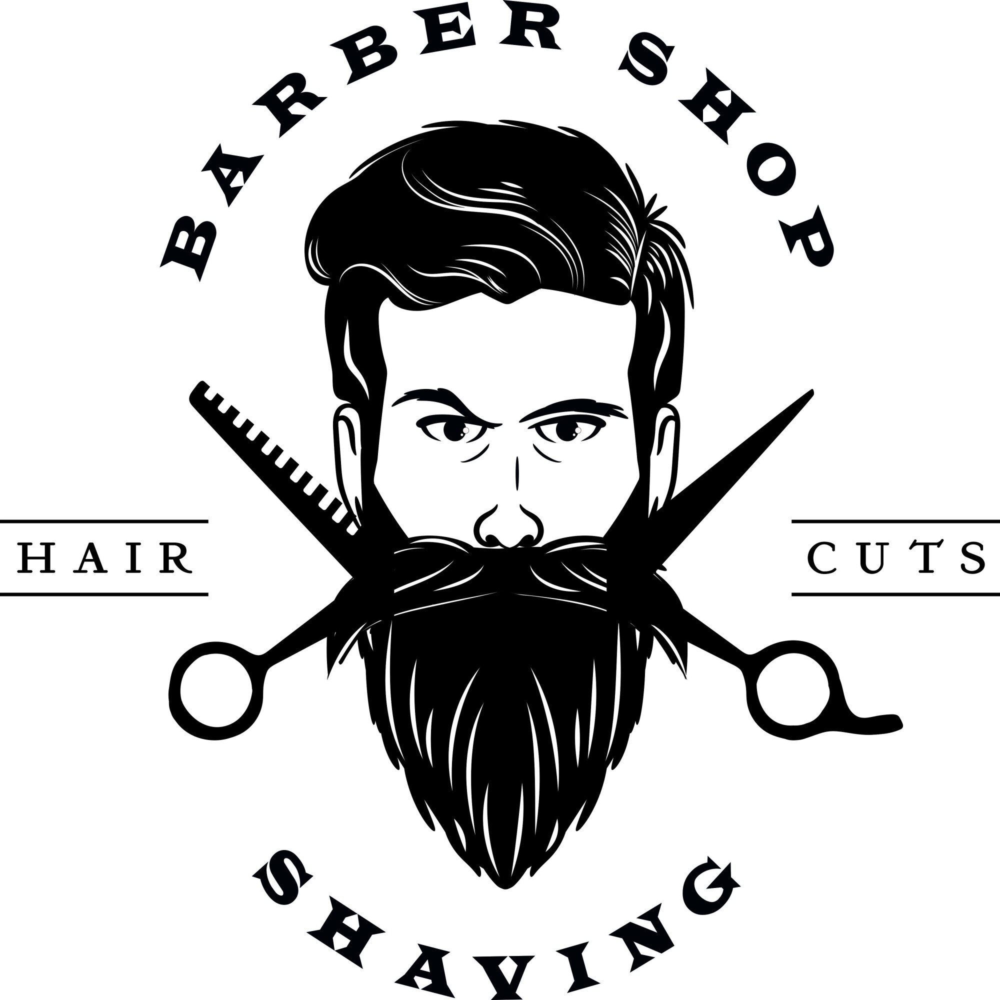Sticker perete Barber Shop , ORACAL , negru, 60 x 60 cm