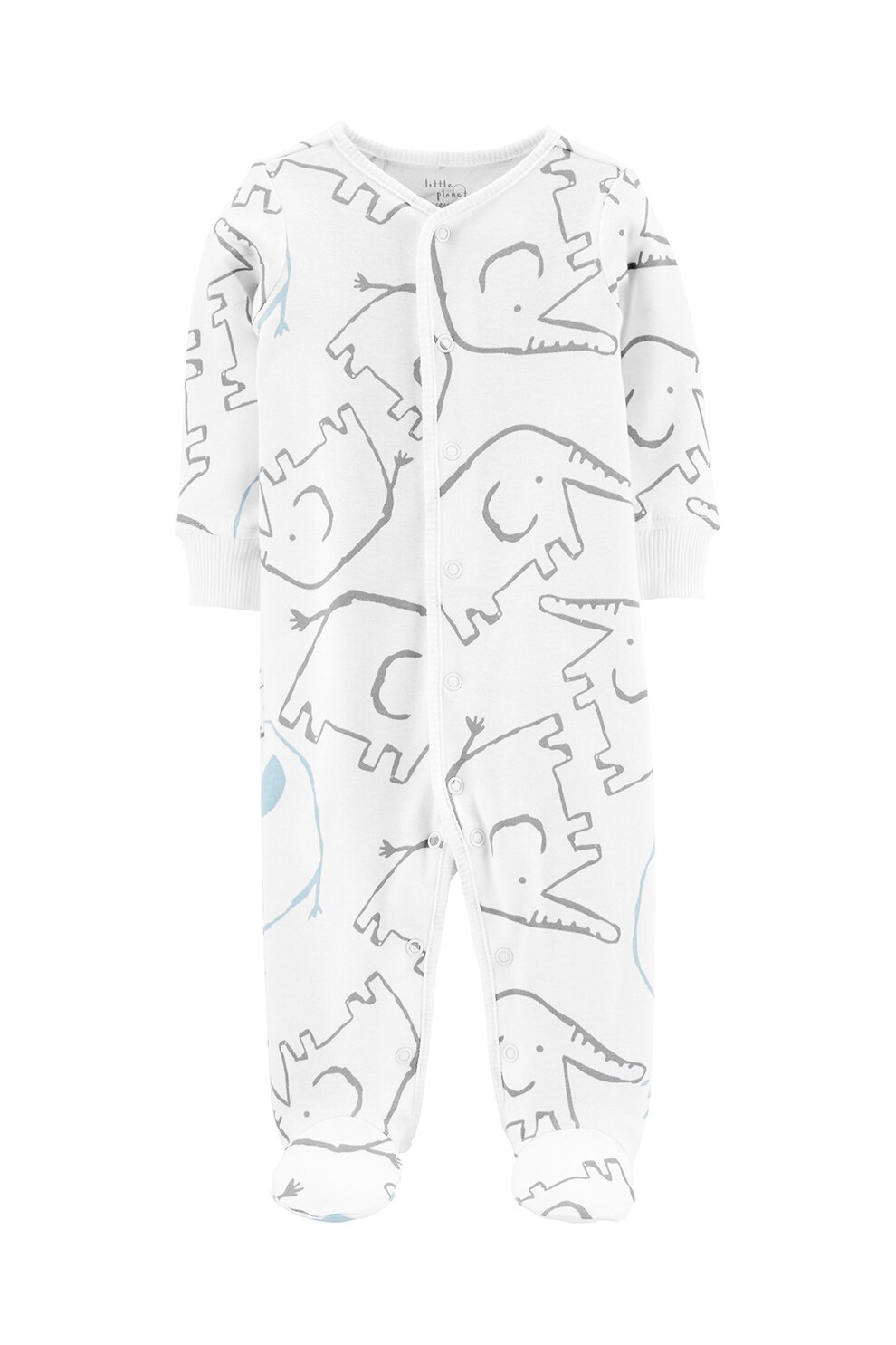 Carter's, Salopeta de bumbac organic cu botosei, Alb, 67-72 CM