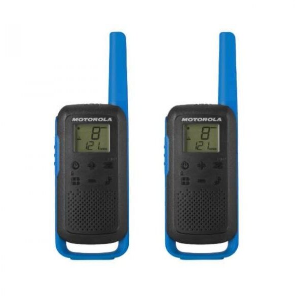 Set de 2 bucati statii radio PMR portabila Motorola TALKABOUT T62 Albastre
