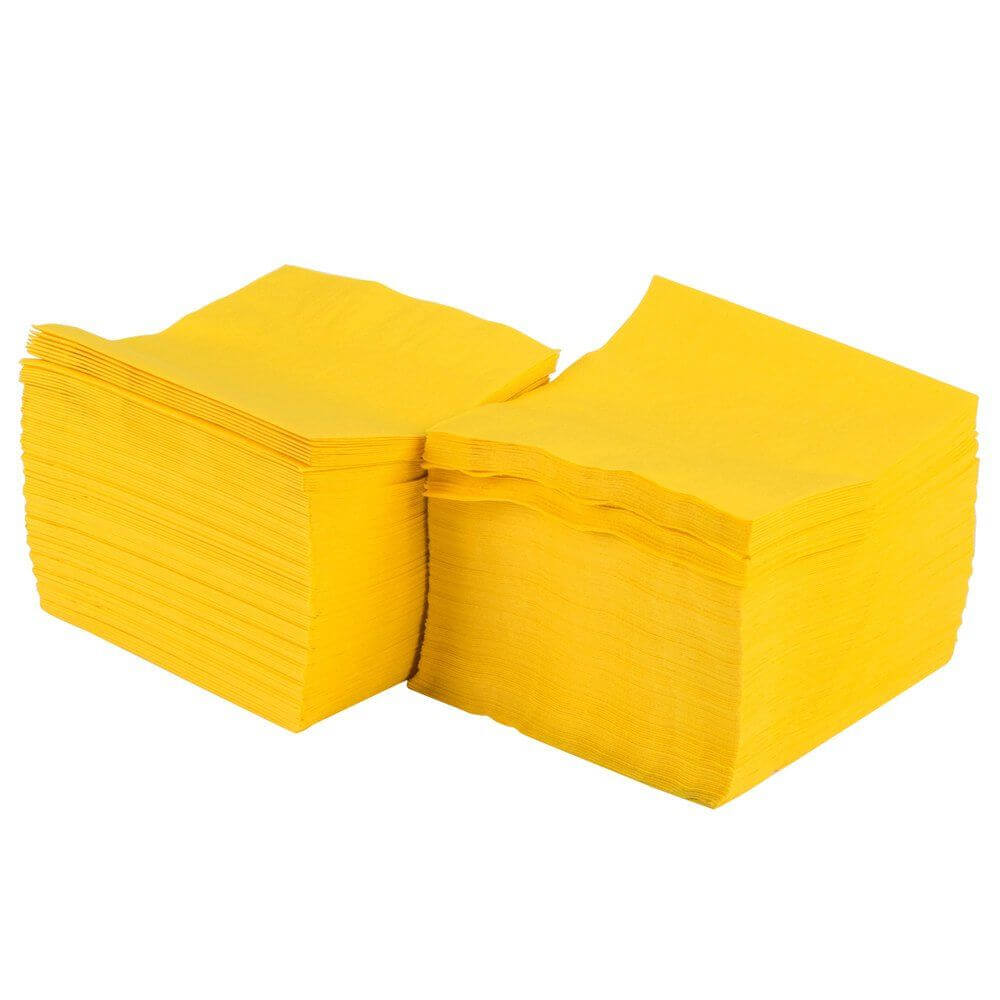 Servetele Galbene din Hartie FLUFFY, 150 Buc/Set, 33x33 cm, 2 Straturi