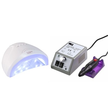 Kit unghii false, Lampa LED, Model SUN ONE, 48 W si Freza electrica profesionala, 20.000 rpm Kit unghii false, Lampa LED, Model SUN ONE, 48 W si Freza electrica profesionala, 20.000 rpm