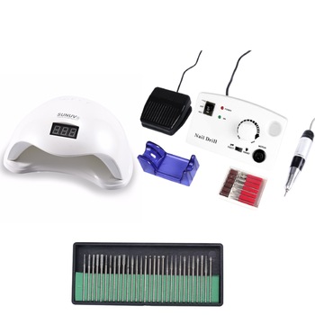 Kit unghii false, Lampa LED, Model SUN 5, 48 W, Freza electrica profesionala, 30.000 rpm, si Set 30 capete de lucru universale Kit unghii false, Lampa LED, Model SUN 5, 48 W, Freza electrica profesionala, 30.000 rpm, si Set 30 capete de lucru universale