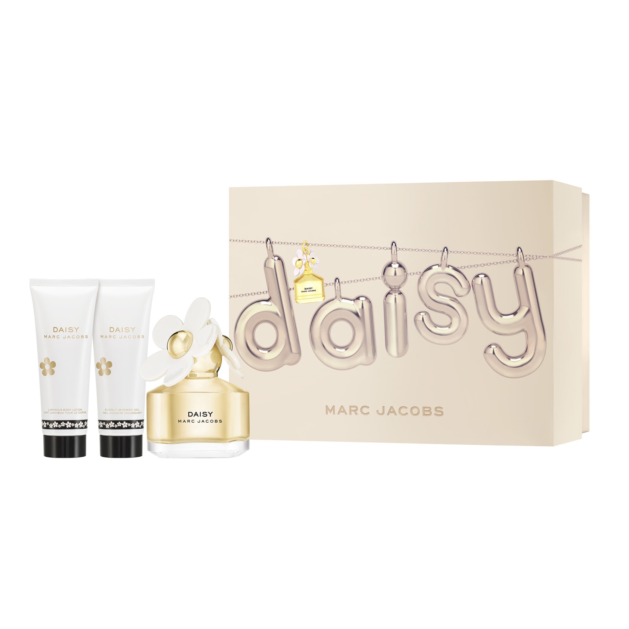 Set Marc Jacobs, Daisy, Femei: Apa de Toaleta, 50 ml + Lotiune de corp, 75 ml + Gel de dus, 75 ml