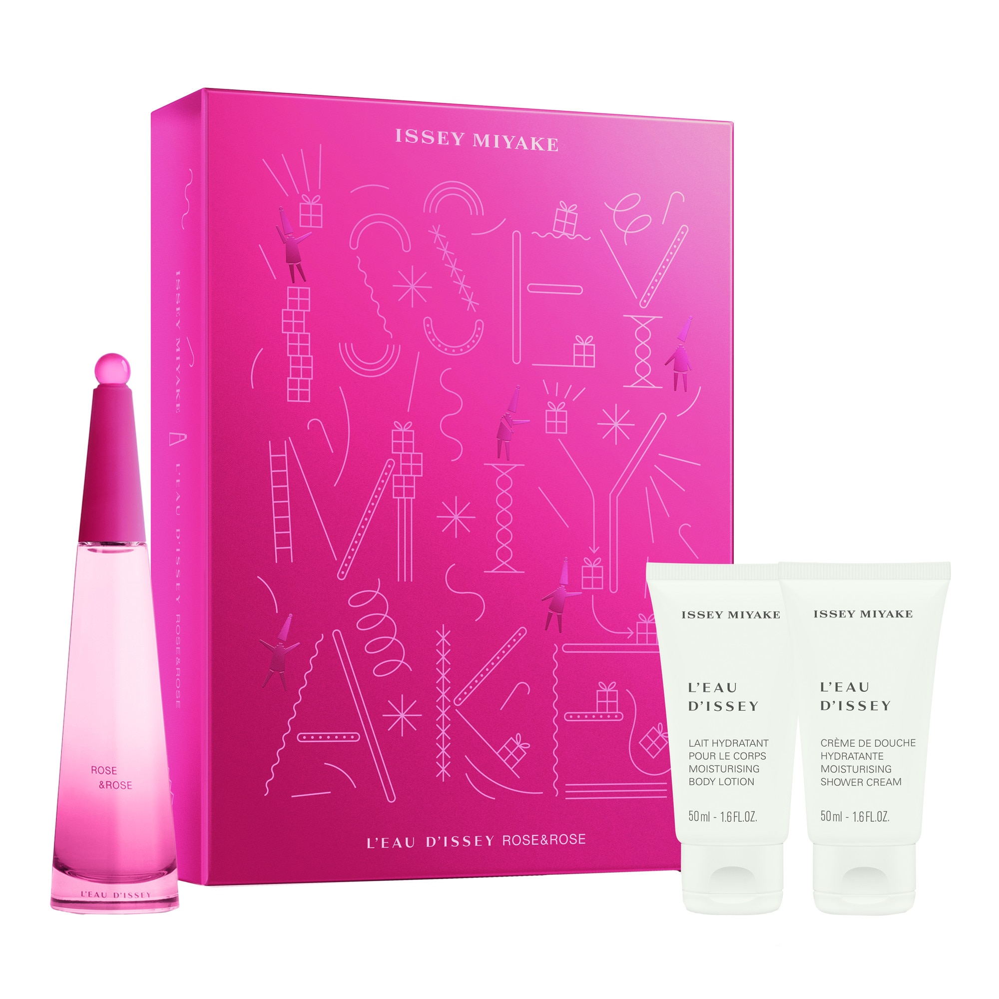 Set Issey Miyake, L'Eau D'Issey Rose&Rose, Femei: Apa de Parfum, 50 ml + Lotiune de corp, 50 ml + Gel de dus, 50 ml