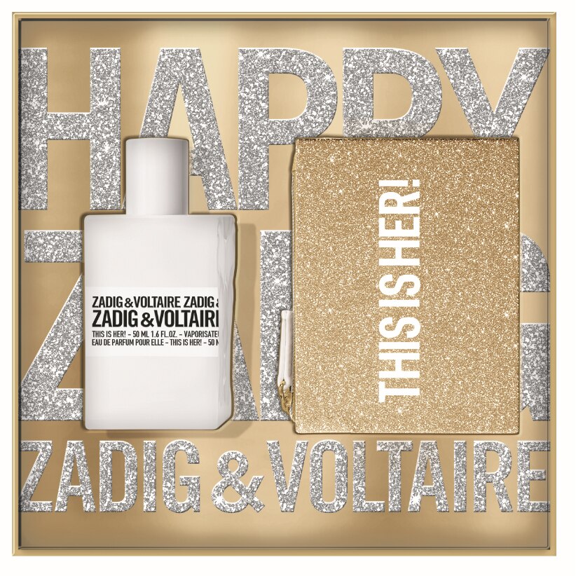 Set Zadig & Voltaire, This is Her, Femei: Apa de Parfum, 50 ml + Geanta