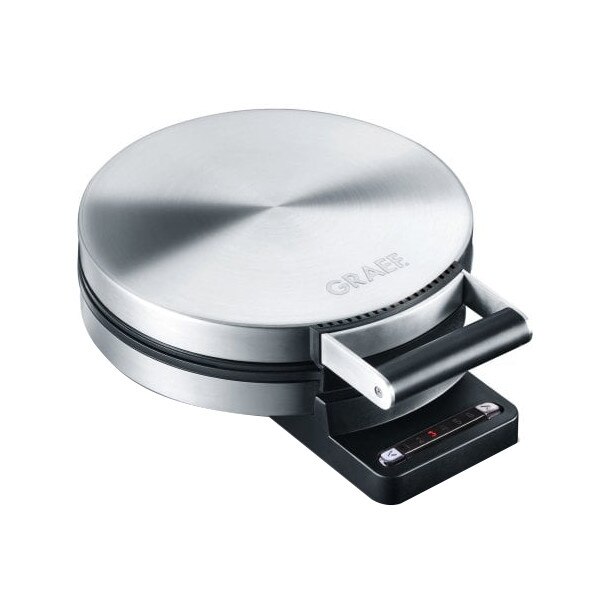 Aparat de facut vafe si conuri comestibile, HE80, 6 trepte de putere, carcasa termoizolanta din otel, control electronic al temperaturii, placi cu acoperire anti-aderenta de inalta calitate, curatare usoara, argintiu