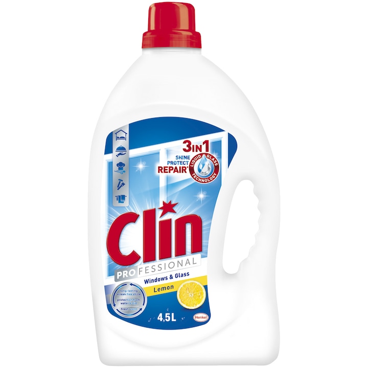 Solutie pentru curatarea geamurilor, Clin Lemon, 4.5l