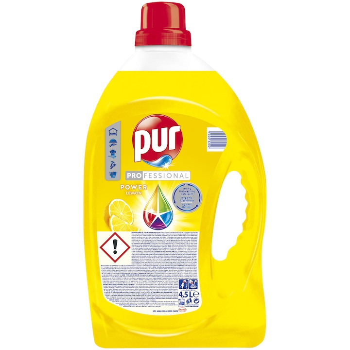 Почистващ препарат за съдове Pur Lemon, 4.5 л