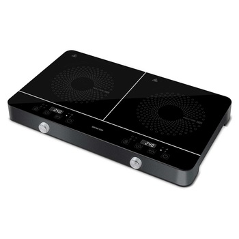 Plita electrica cu inductie Sencor SCP 4201GY, 2 zone inductie, 3500W, Negru/Argintiu Plita electrica cu inductie Sencor SCP 4201GY, 2 zone inductie, 3500W, Negru/Argintiu