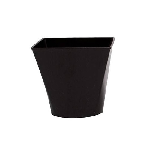 Cupa aperitiv cu forma piramida, din plastic negru si casant, capacitate 240ml, SET 24buc