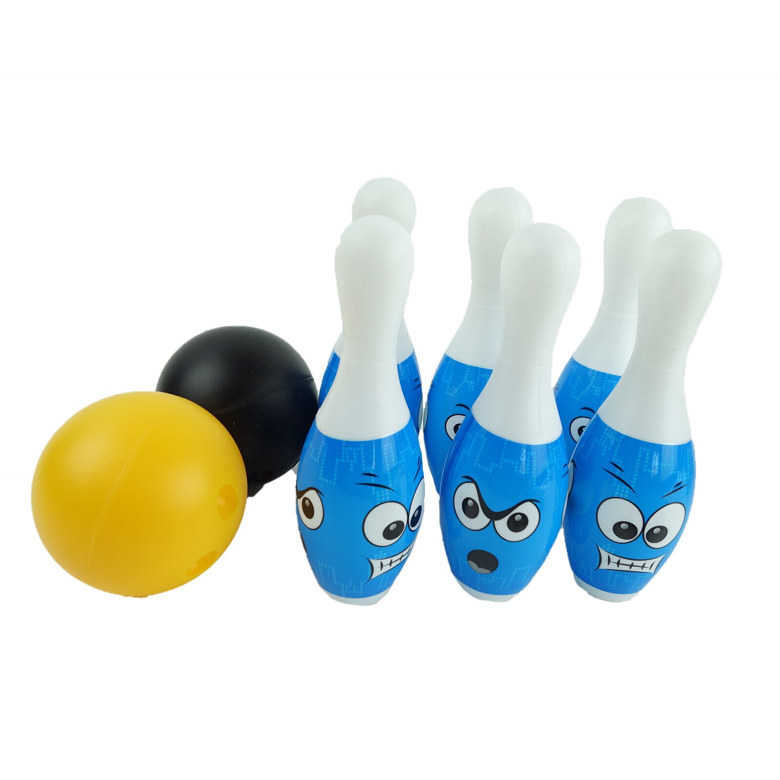 Set de bowling, cu 6 popice si 2 mingi, 19 cm