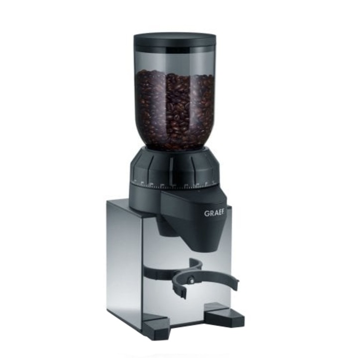 Rasnita profesionala automata de cafea Graef, CM820, 40 de grade de macinare, reglabila, motor cu viteza lenta pentru pastrarea aromelor, recipient detasabil capacitate 250g, argintiu