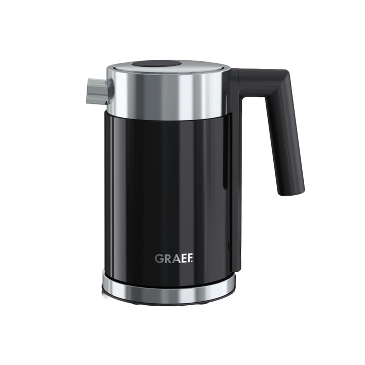 Graef elektromos vízforraló, WK402, vezeték nélküli, levehető rozsdamentes acél vízkőszűrővel, 1 l, 2015 W, fekete
