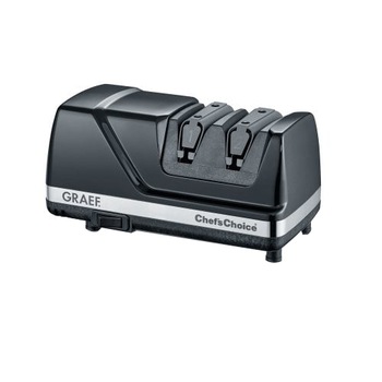 Dispozitiv electric profesional pentru ascutit cutite Graef, CX110, cu doua faze (ascutire/slefuire), discuri de ascutire diamantate, negru Dispozitiv electric profesional pentru ascutit cutite Graef, CX110, cu doua faze (ascutire/slefuire), discuri de ascutire diamantate, negru