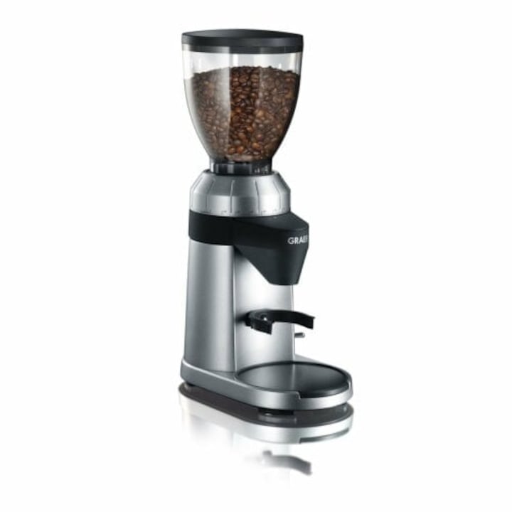 Rasnita automata pentru cafea Graef, CM800, cantitate ajustabila, 40 de grade de macinare a cafelei, capacitate de pana la 12 portii, motor cu functionare lenta pentru pastrarea aromelor, argintiu