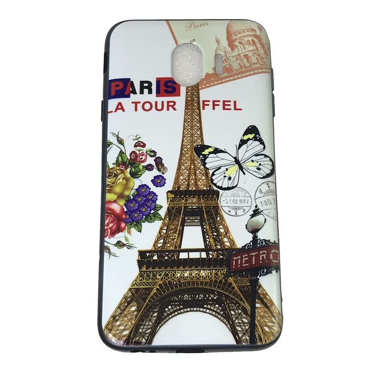 Husa compatibila cu Samsung J4, Carcasa din silicon, Design Paris la tour