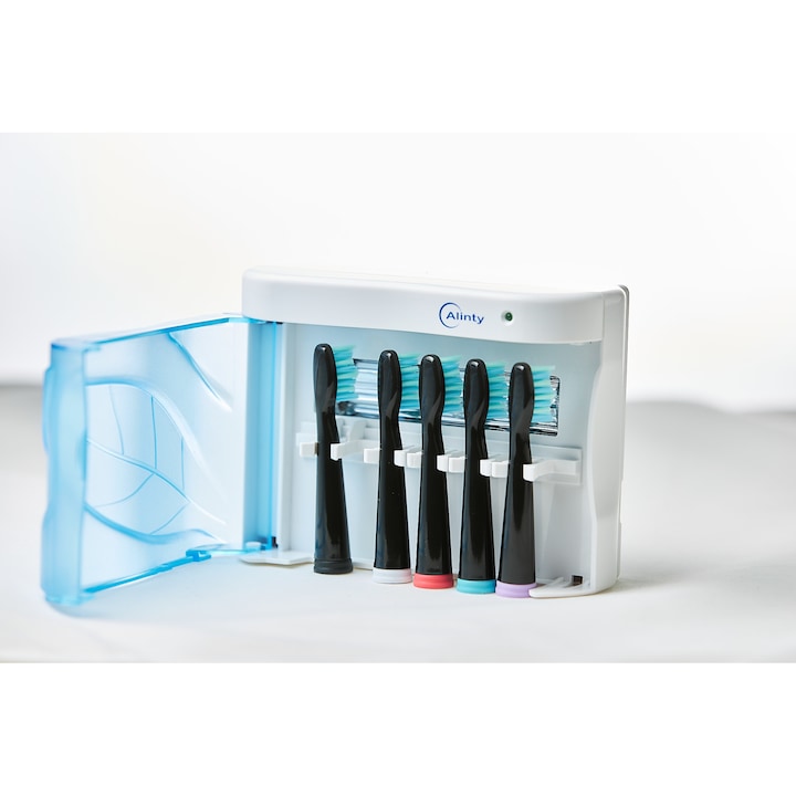 Alinty AT11 UV Fogkefe-Sterilizátor, intelligens sterilizálás, 5 fogkefe, 6-8 perc, automatikus zárás, fehér