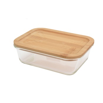 Caserola sticla cu capac din bambus Koopman,1040ml Caserola sticla cu capac din bambus Koopman,1040ml