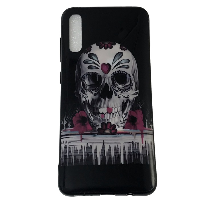 Husa Samsung A70, Carcasa din silicon, Design Craniu