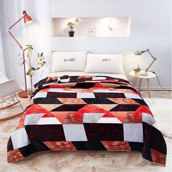 Patura cocolino moale cu model pat dublu 200X235cm culorii vii FN91