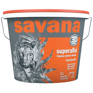 Vopsea superlavabila Savana 3D ACTIV, superalba, pentru interior, 15L