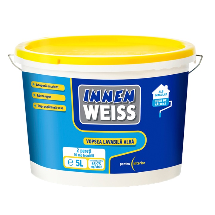 Боя INNENWEISS, Миеща, Бяла, За вътрешно приложение, 5 л