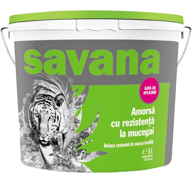 Amorsa pentru pereti Savana, cu rezistenta la mucegai, 5L