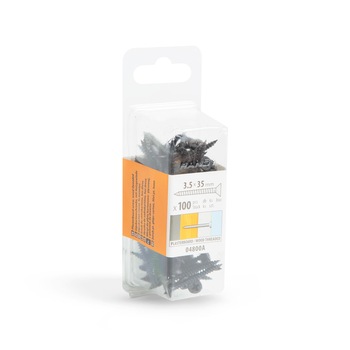 Set 100 suruburi pentru gips-carton cu fir de lemn Handy, Cap plat, 3,5 x 35 mm Set 100 suruburi pentru gips-carton cu fir de lemn Handy, Cap plat, 3,5 x 35 mm
