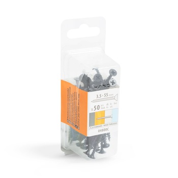 Set 50 suruburi pentru gips-carton cu fir de lemn Handy, Cap plat, 3,5 x 55 mm Set 50 suruburi pentru gips-carton cu fir de lemn Handy, Cap plat, 3,5 x 55 mm