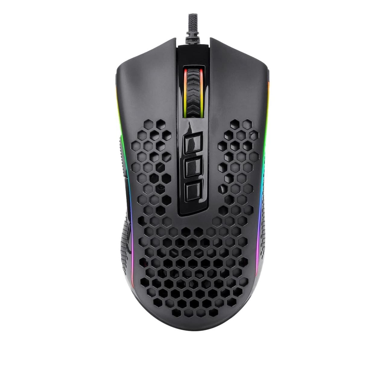 Mouse gaming Redragon Storm, Ultrausor 85g, iluminare RGB, cablu flexibil, Negru